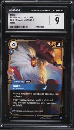 2026 Riftbound League Of Legends LoL Spiritforged Bard #79 CGC 9 MINT