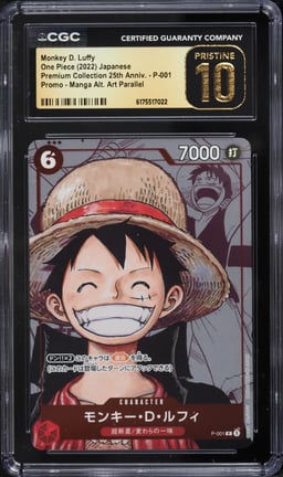 2022 One Piece Japanese Promo Premium Coll. 25th Manga Alt Art Monkey D. Luffy CGC 10 PRISTINE
