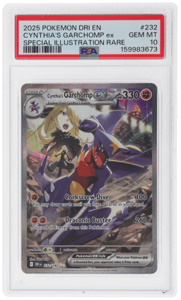 2025 Pokemon Scarlet and Violet Destined Rivals Special Illustration Rare Cynthia's Garchomp Ex #232 PSA 10