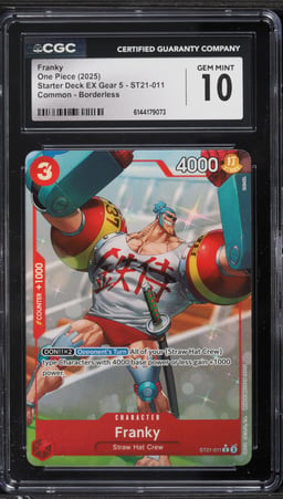 2025 One Piece Starter Deck EX Gear 5 Alt Art Franky #ST21-011 CGC 10 GEM MINT