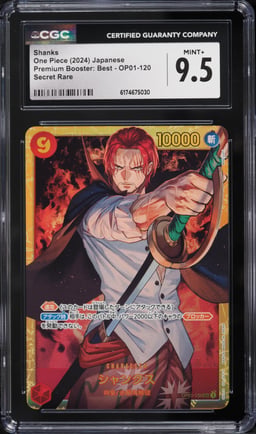 2024 One Piece Japanese Premium Booster Best SEC Shanks #OP01-120 CGC 9.5 MINT+