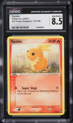 2007 Pokemon EX Power Keepers Torchic #67 CGC 8.5 NM-MT+