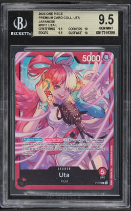 2023 One Piece Japanese Premium Card Collection Uta L #P-011 BGS 9.5 GEM MINT