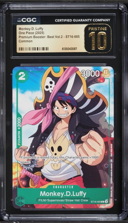 2025 One Piece Premium Booster: Best Vol.2 Monkey D. Luffy #ST16-005 CGC 10 PRISTINE