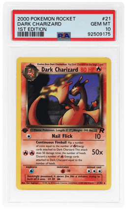 2000 Pokemon Team Rocket 1st Edition Dark Charizard #21 PSA 10