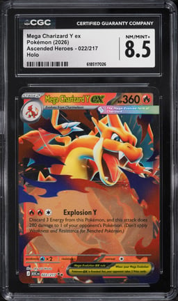 2026 Pokemon Mega Evolution Ascended Heroes Holo Mega Charizard Y EX #22 CGC 8.5 NM-MT+