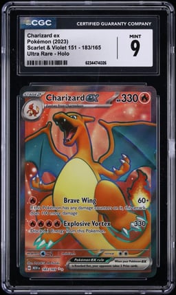 2023 Pokemon Scarlet & Violet 151 Full Art Charizard Ex #183 CGC 9 MINT