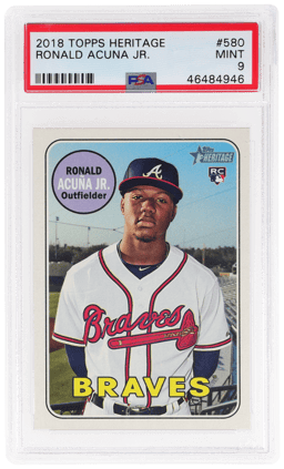 2018 Topps Heritage Ronald Acuna Jr. #580 PSA 9