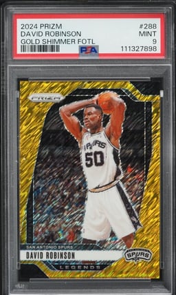 2024 Panini Prizm Gold Shimmer FOTL David Robinson /10 #288 PSA 9 MINT