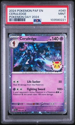 2024 POKEMON PAF EN-PALDEAN FATES POKEMON DAY 2024 #040 CERULEDGE PSA 9
