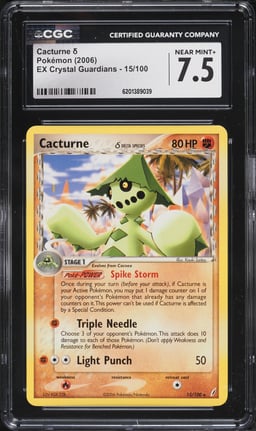 2006 Pokemon Ex Crystal Guardians Cacturne #15 CGC 7.5 NRMT+