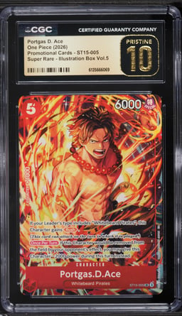 2026 One Piece Promo Illustration Box Volume 5 Alt Art Portgas D. Ace #ST15-005 CGC 10 PRISTINE