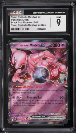 2025 Pokemon Scarlet & Violet Promo Holo Team Rocket's Mewtwo ex #205 CGC 9 MINT