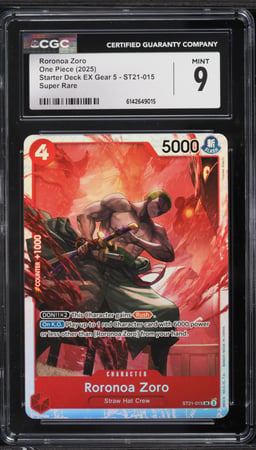 2025 One Piece Starter Deck EX Gear 5 SR Roronoa Zoro #ST21-015 CGC 9 MINT