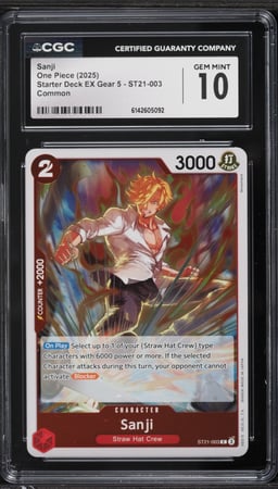 2025 One Piece Starter Deck EX Gear 5 Sanji #ST21-003 CGC 10 GEM MINT