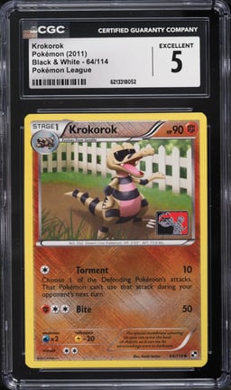 2011 Pokemon Black & White League Krokorok #64 CGC 5 EX