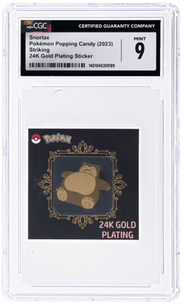 2023 Pokemon Striking Popping Candy 24k Gold Plating Stickers Korean Snorlax #NNO CGC 9