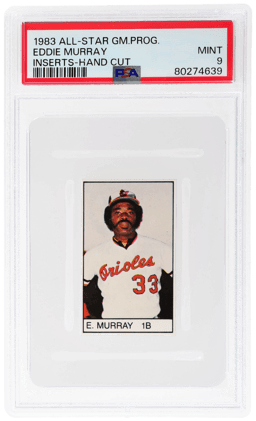 1983 All Star Game Program Inserts Hand Cut Eddie Murray PSA 9