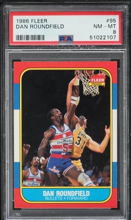 1986 Fleer Basketball Dan Roundfield #95 PSA 8 NM-MT