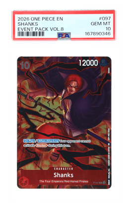 2026 One Piece Card Game Promo Event Pack Volume 8 Shanks #P-097 PSA 10