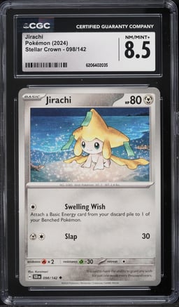 2024 Pokemon Scarlet & Violet Stellar Crown Jirachi #98 CGC 8.5 NM-MT+