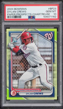 2024 Bowman Paper Chartreuse Dylan Crews PROSPECT /15 #BP-23 PSA 10 GEM MINT