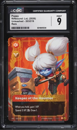 2026 Riftbound: League Of Legends Unleashed Poppy #203 CGC 9 MINT