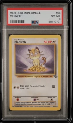1999 POKEMON JUNGLE #56 MEOWTH PSA 8