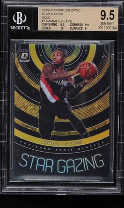 2019 Donruss Optic Star Gazing Gold Damian Lillard /10 #7 BGS 9.5 GEM MINT