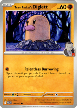 2026 Team Rocket's Diglett #100 Ascended Heroes