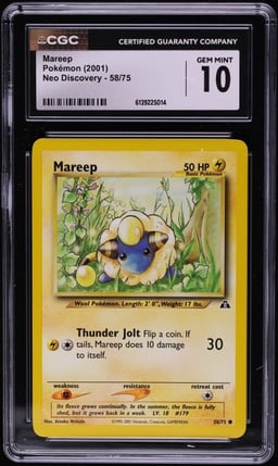 2001 Pokemon Neo Discovery Mareep #58 CGC 10 GEM MINT