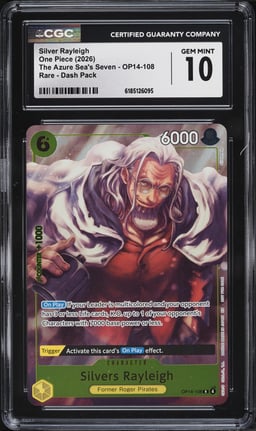 2026 One Piece The Azure Sea's Seven Dash Pack Silver Rayleigh #OP14-108 CGC 10 GEM MINT