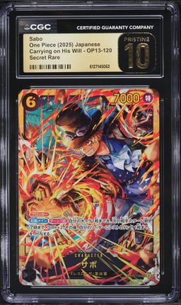 2025 One Piece Japanese Carrying On His Will SEC Sabo #OP13-120 CGC 10 PRISTINE