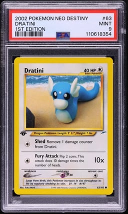 2002 Pokemon Neo Destiny 1st Edition Dratini #63 PSA 9 MINT
