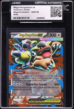2025 Pokemon Mega Evolution Holo Mega Kangaskhan EX #104 CGC AUTH