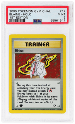 2000 Pokemon Gym Challenge 1st Edition Holo Blaine #17 PSA 9