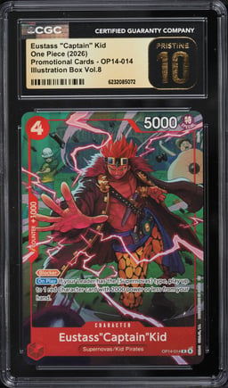 2026 One Piece Promo Illustration Box Vol.8 Alt Art Eustass "Captain" Kid #OP14 CGC 10 PRISTINE