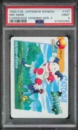 1998 Pokemon Japanese Bandai Carddass Vending Series 4 Mr. Mime #147 PSA 9 MINT