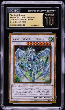 2016 Yu-Gi-Oh! Japanese Gold Pack Gold Secret Rare Stardust Dragon #GP16-JP009 CGC 10 PRISTINE