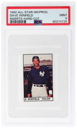 1982 All-Star Game Program Inserts Hand Cut Dave Winfield PSA 9