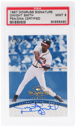 1997 Donruss Signature Series Century Marks Dwight Smith 44/100 PSA 9