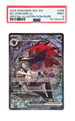 2026 Pokemon Mega Evolution Ascended Heroes Special Illustration Rare N's Zoroark Ex #286 PSA 9