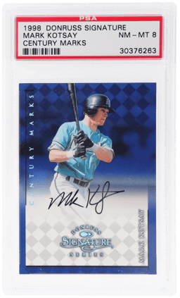 1998 Donruss Signature Century Marks Mark Kotsay 30/100 PSA 8