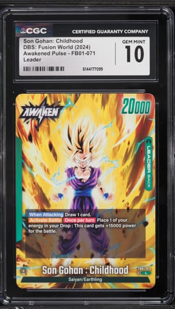 2024 DBS Fusion World Awakened Pulse Leader Son Gohan Childhood #FB01-071 CGC 10 GEM MINT