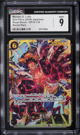 2024 One Piece Japanese Royal Blood SEC Monkey D. Luffy #OP10-118 CGC 9 MINT
