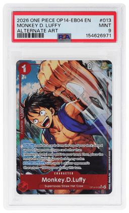 2026 One Piece the Azure Sea's Seven Alternate Art Monkey D. Luffy #013 PSA 9