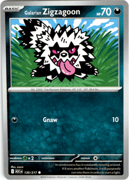 2026 Galarian Zigzagoon #130 Ascended Heroes