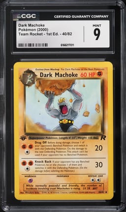2000 Pokemon Team Rocket 1st Edition Dark Machoke #40 CGC 9 MINT