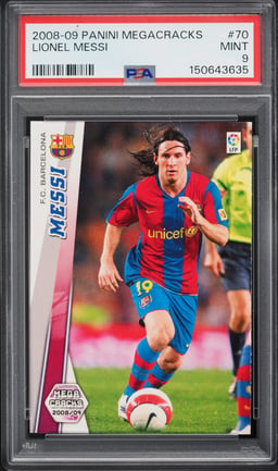 2008 Panini Megacracks Lionel Messi #70 PSA 9 MINT