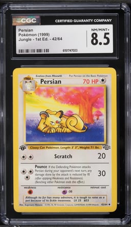 1999 Pokemon Jungle 1st Edition Persian #42 CGC 8.5 NM-MT+